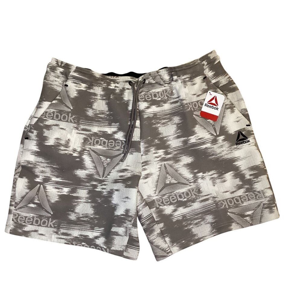 Reebok Men's 2XL RBK Credential Shorts Driftwood Print 9" Inseam New With Tags